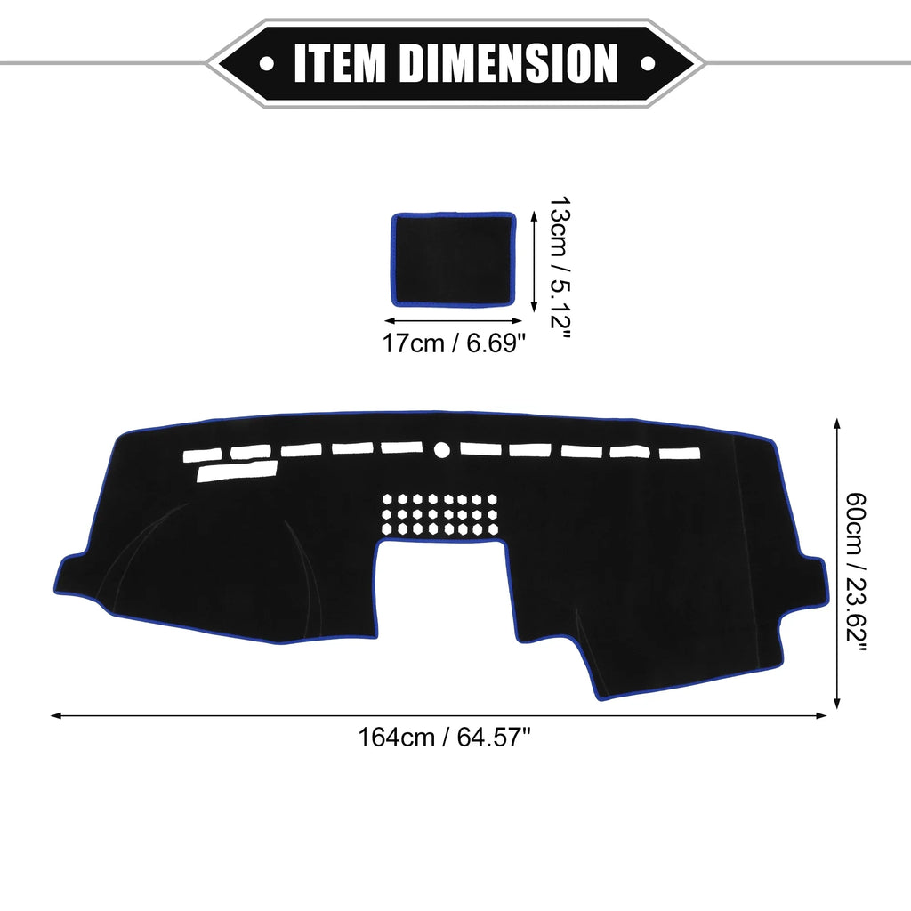 Black Unique F150 Mat 2015-2020 Protective Dashboard Polyester Car for Bargains Console Blue Center Cover