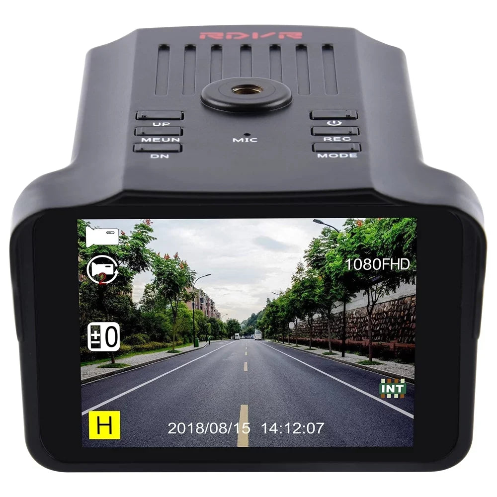 Cam 2-in-1 Car Camera Detector Recorder Dashboard 1080P Speed moobody and DVR Dash Angle Wide camera 140° Car Radars Car