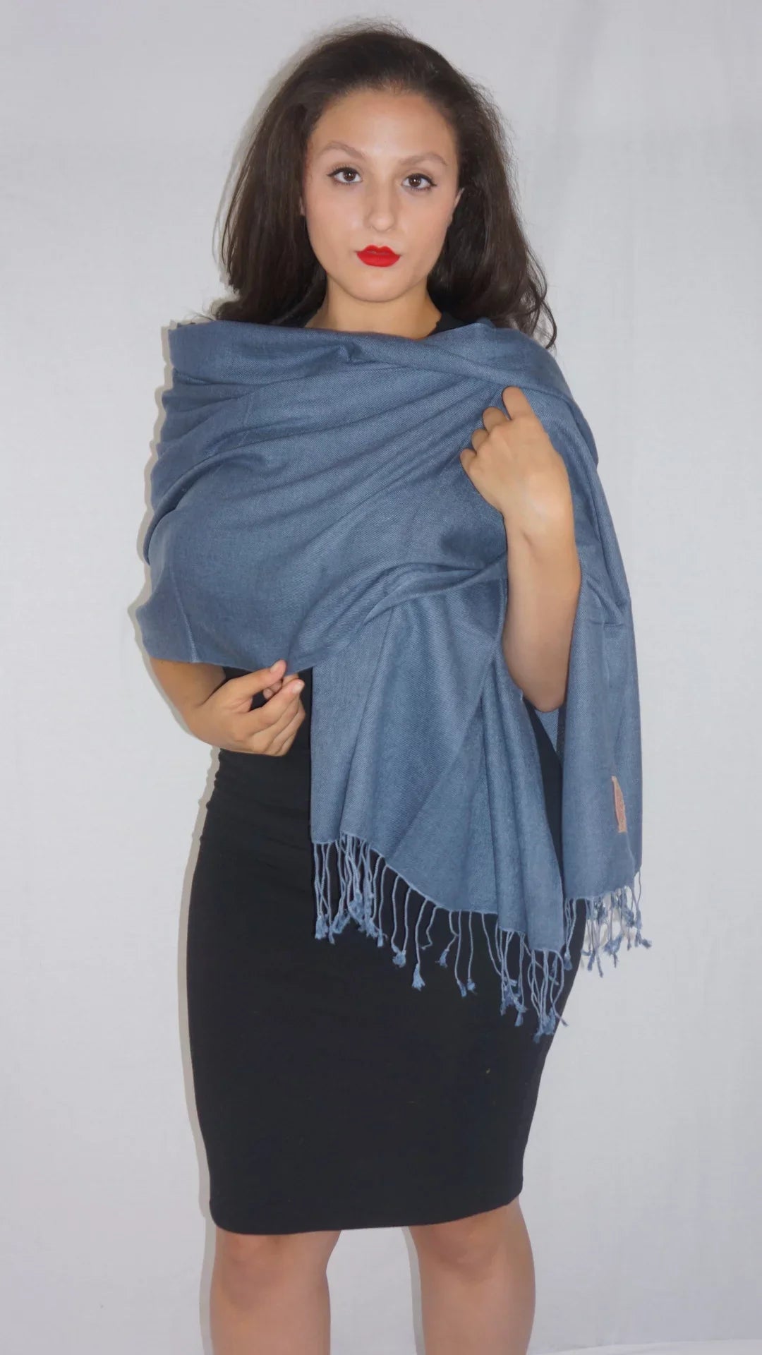 (Slate Shawl) Shawl/Shawls/Scarf/Scarves/Wrap/Stole/Muffler/Cape/Ruana/Blanket/Throw/Pashmina Shawl/Cashmere Grey Scarf/Wool/Silk Regular