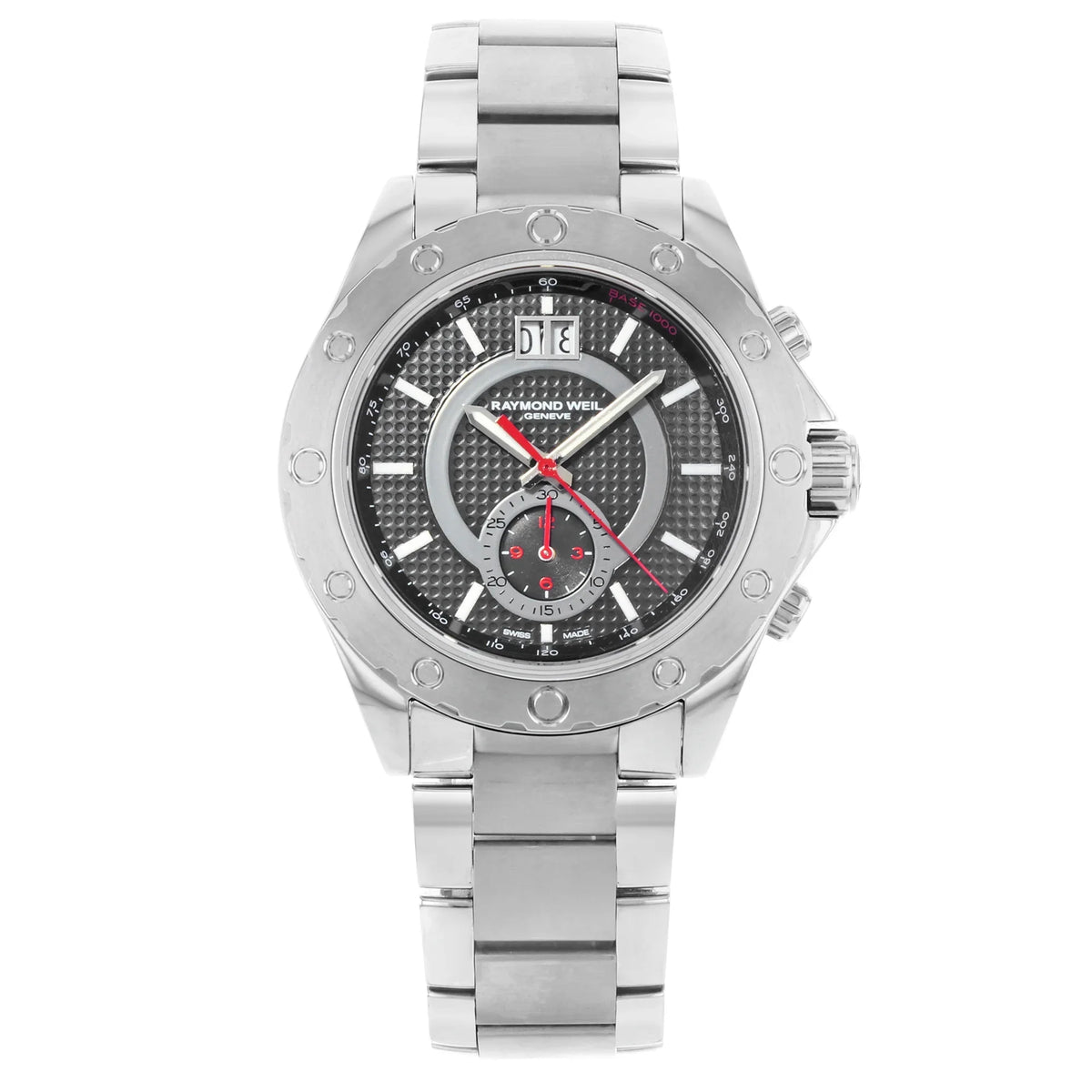 Raymond Chronograph Sport Watch RW Steel Mens 8600-ST-20001 Black Weil Dial