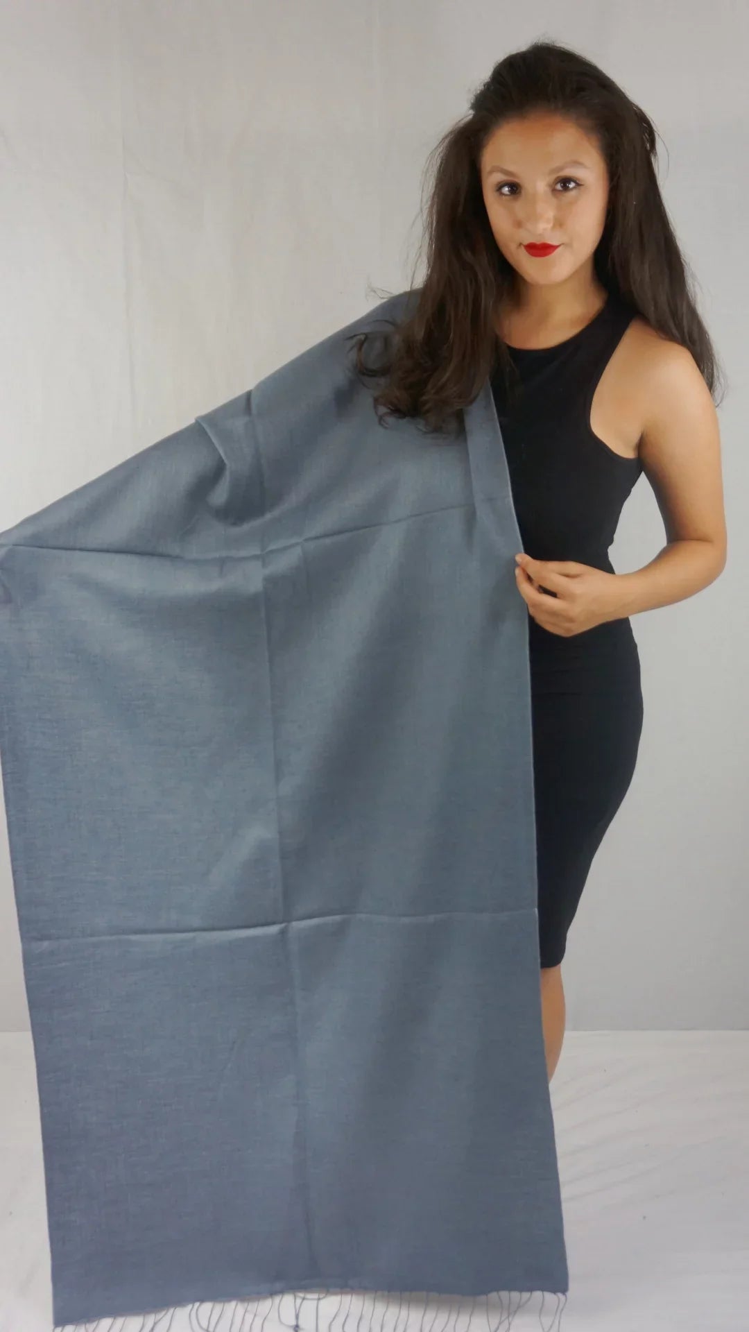 (Slate Shawl) Shawl/Shawls/Scarf/Scarves/Wrap/Stole/Muffler/Cape/Ruana/Blanket/Throw/Pashmina Shawl/Cashmere Grey Scarf/Wool/Silk Regular