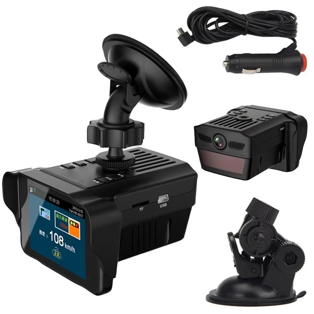 Cam 2-in-1 Car Camera Detector Recorder Dashboard 1080P Speed moobody and DVR Dash Angle Wide camera 140° Car Radars Car