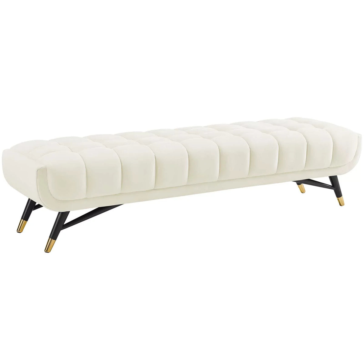 Ivory Adept Modway Velvet in Performance Bench