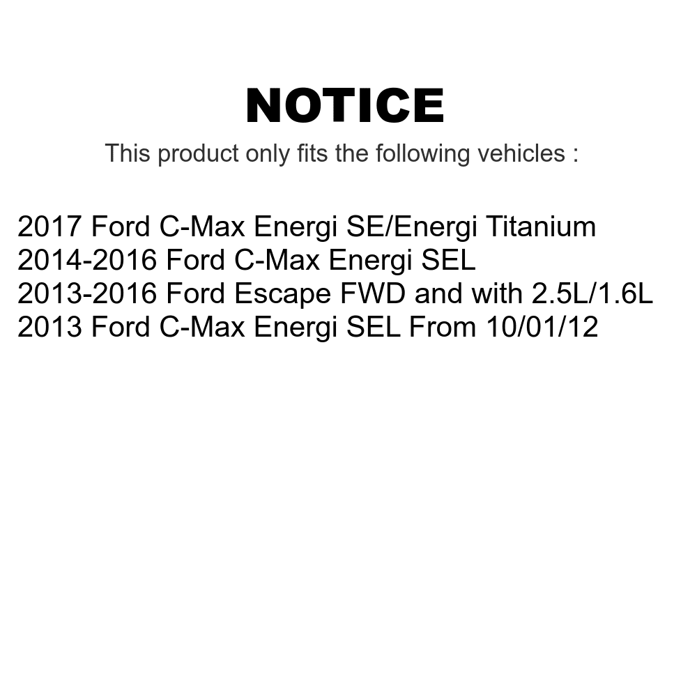'- Escape C-Max And Front Rear Transit Kit Auto Rotors Brake For Disc K8A-102139 Semi-Metallic Pads