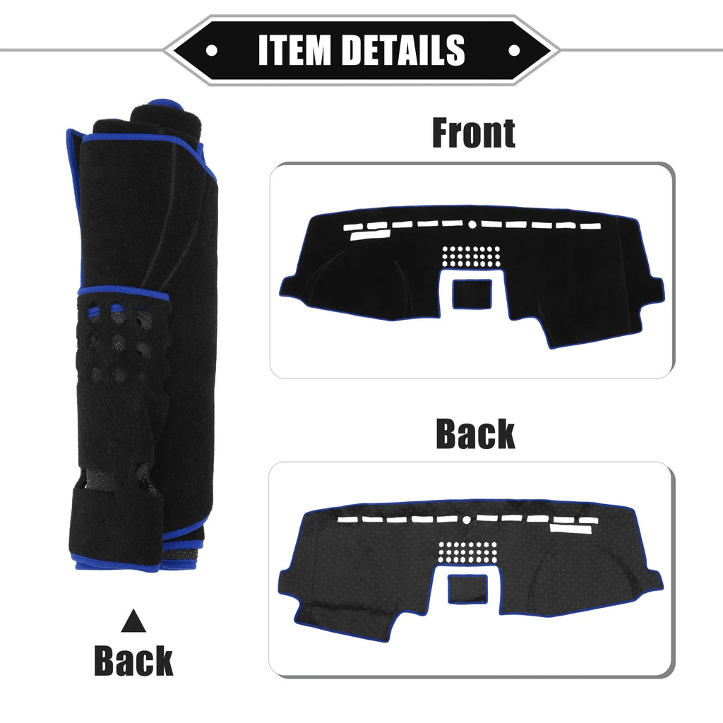 Black Unique F150 Mat 2015-2020 Protective Dashboard Polyester Car for Bargains Console Blue Center Cover