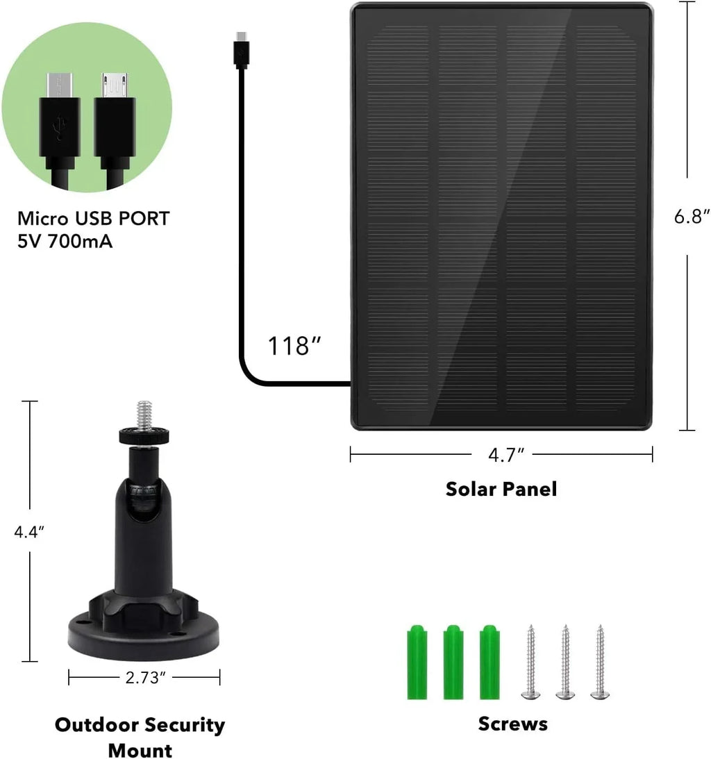 9.8ft y Rechargeable Outdoor Panel Solar Panel Cable, Solar for USB Camera,Waterproof with