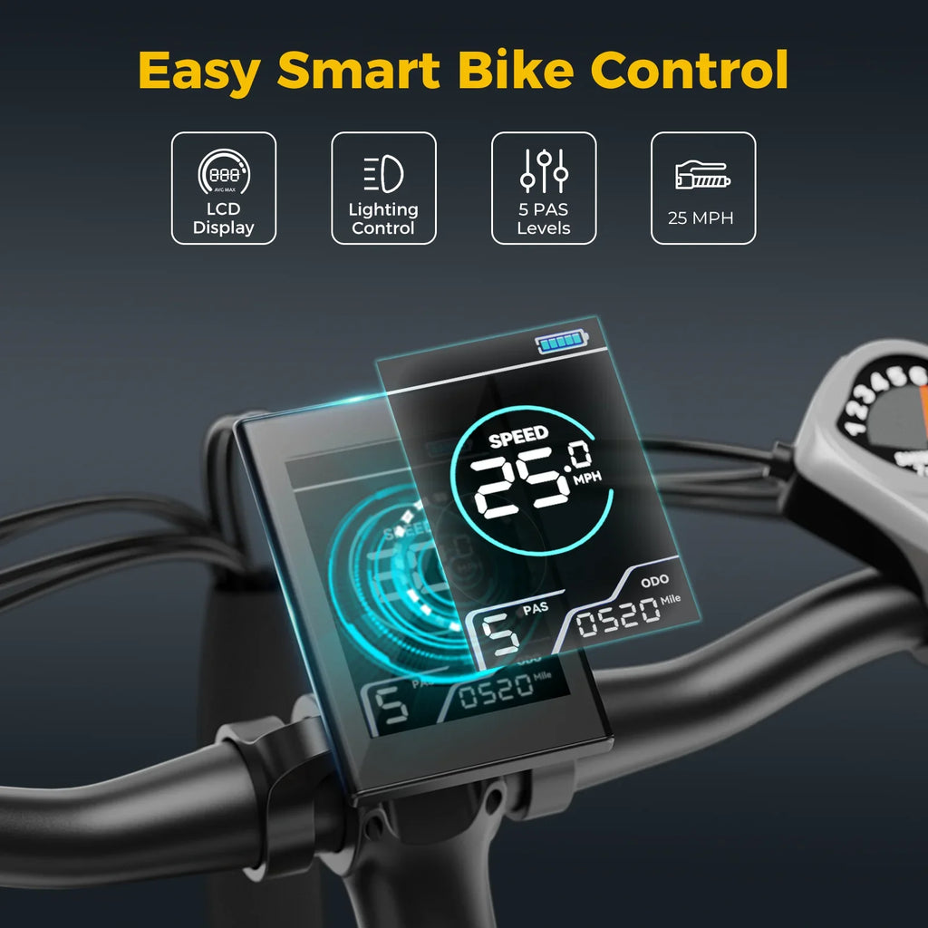 Motor Ebike Battery, Bike Suspension, 480Wh 7-Speed Front PLUS 500W Mountain with Fork EB5 Electric Electric Bike with for Adults, 27.5" Brushless Yoloway Removable