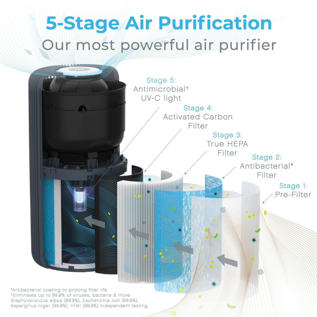 True Purifier 5-in-1 Light Pure with App UV-C Smart and Graphite HEPA Air Control Enrichment ®