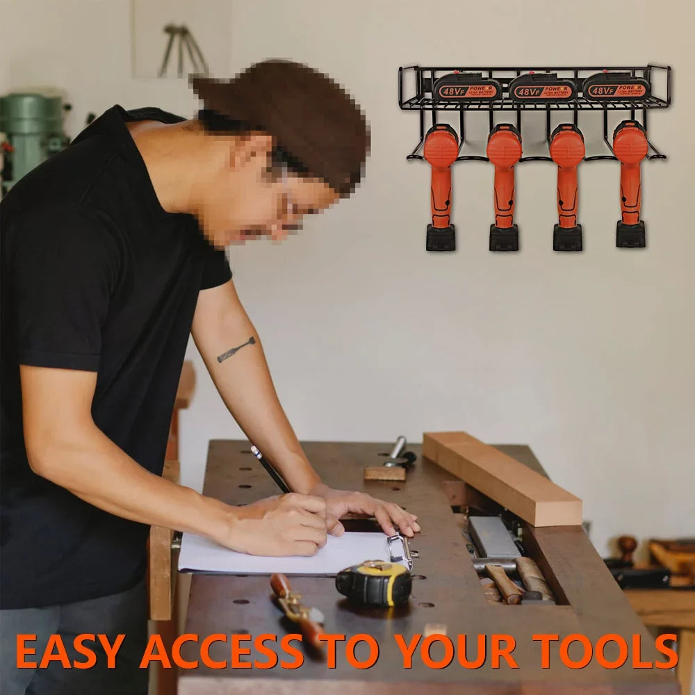 Steel for Power Holder Tools, Power Organizer, Drill Tool Heavy Wall & Mounted Rack Compact Storage Power Handheld Duty Tool