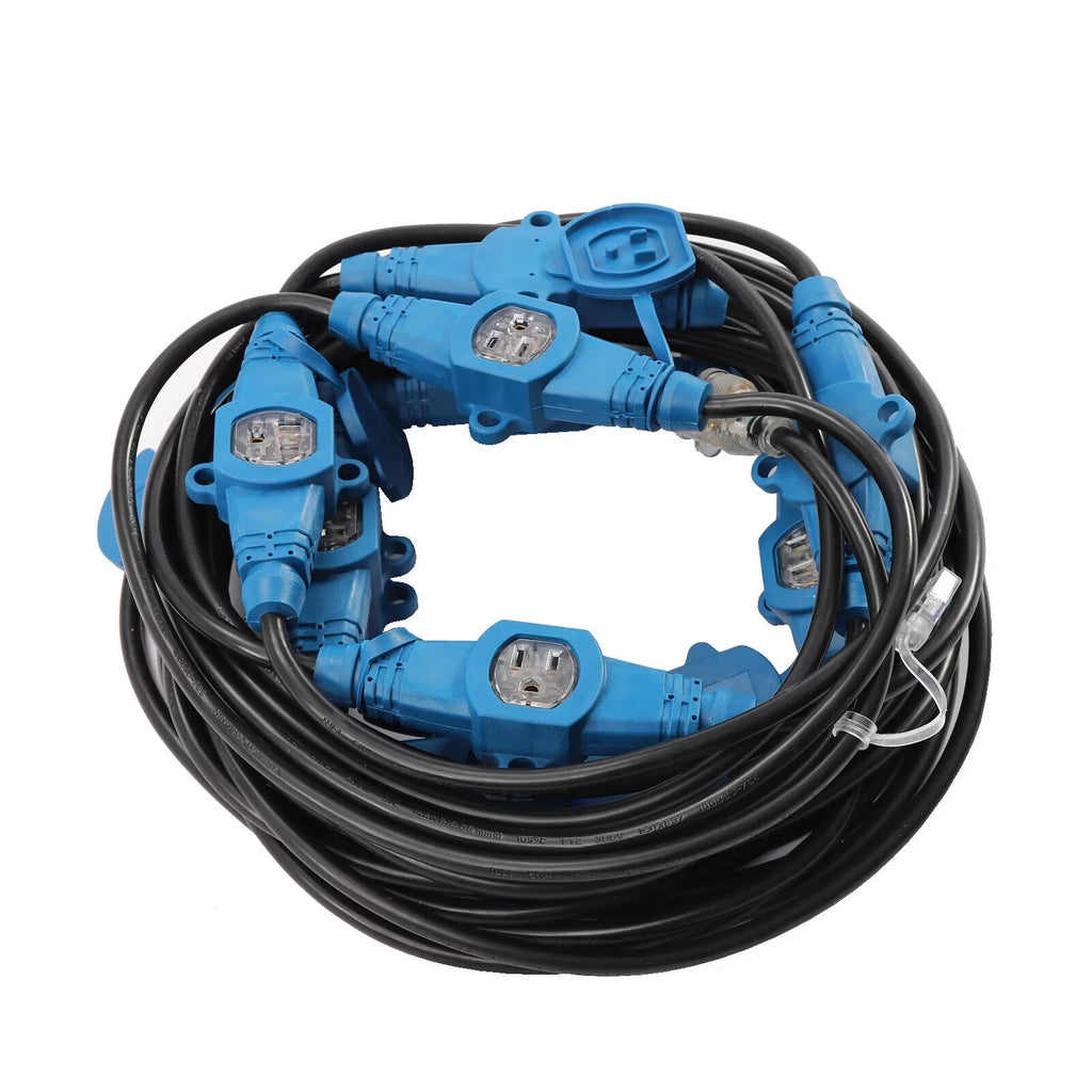 Outdoor 50 Extension 12 50FT Feet Power Outlet Cable Multiple Eleven Gauge Cord,