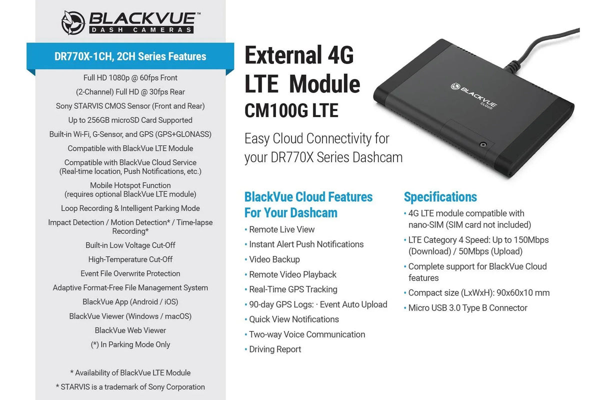 60FPS 128GB GPS Exterior Cam & DR770X-2CH-TRUCK Front BlackVue + Cloud-Ready Dash WiFi With | Waterproof 1080p Card