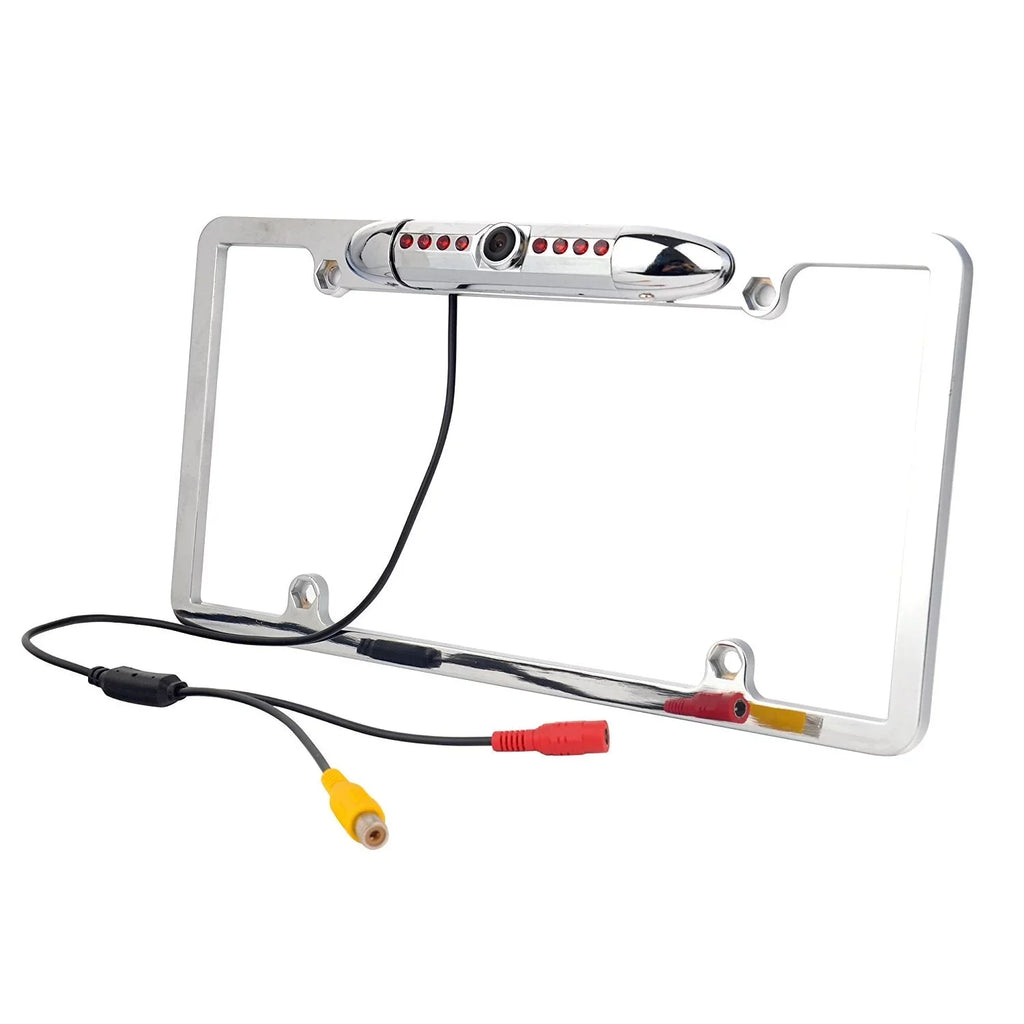 with Wide Angle Slim Universal HD Plate Chrome License Viewing Camera