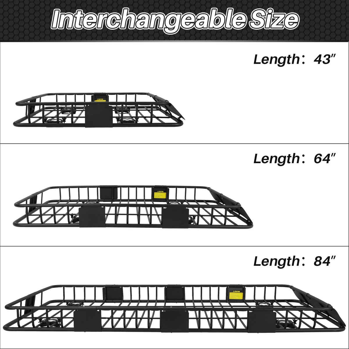 Camping, Black Universal Net Top Carrier SUV Rack Luggage Cargo Extension with Cargo Basket 84" Car 2 Holder ARKSEN Roof