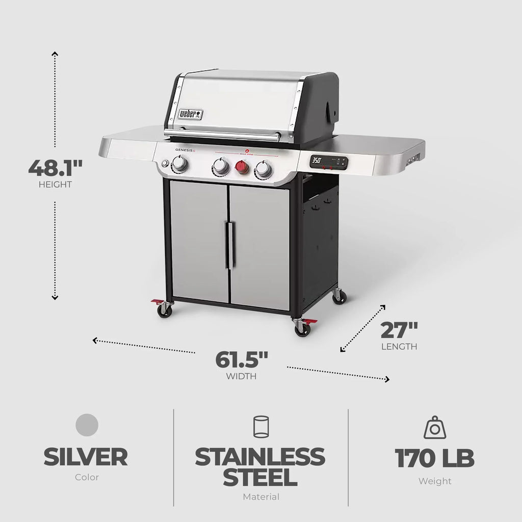SX-325s with Stainless Propane Steel Smart in 3-Burner Connect Smart Technology Grill Grilling Weber Genesis Gas