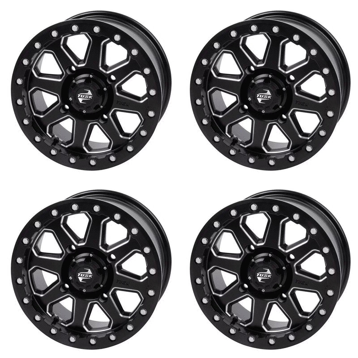 4.0 4/137 (4 Wheel Milled/black 15X7 Hd10 Defender For Xt Pack) 2020-2023 Beadlock Can-Am Uinta 3.0 + Tusk Pro