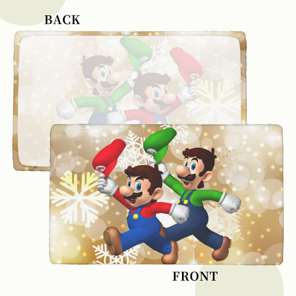 2.5X4ft For Fitted Dining Rectangle Mansion Elastic Mario Table Kitchen Cover Luigi's Tablecloth Party Reusable Bros Edged