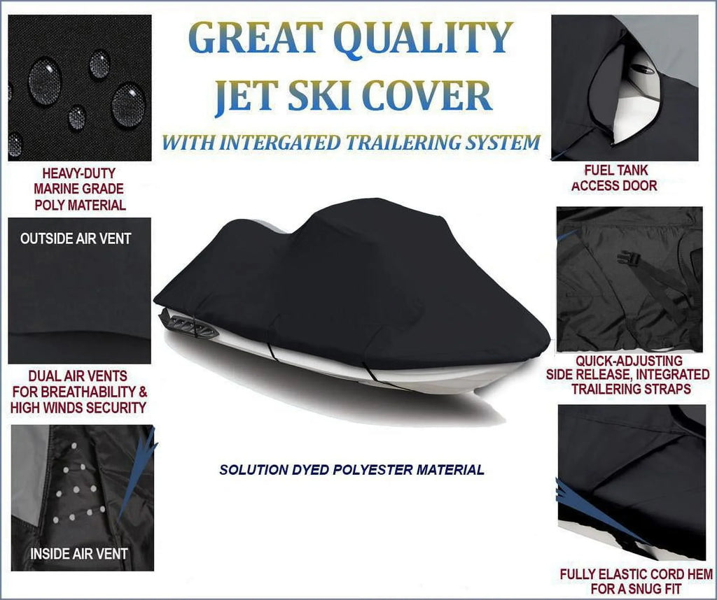 Compatible for PWC Waverunner 2015 BLACK Jetski Jet Yamaha Cover VXS JetSki Ski 600 2016 DENIER Cover