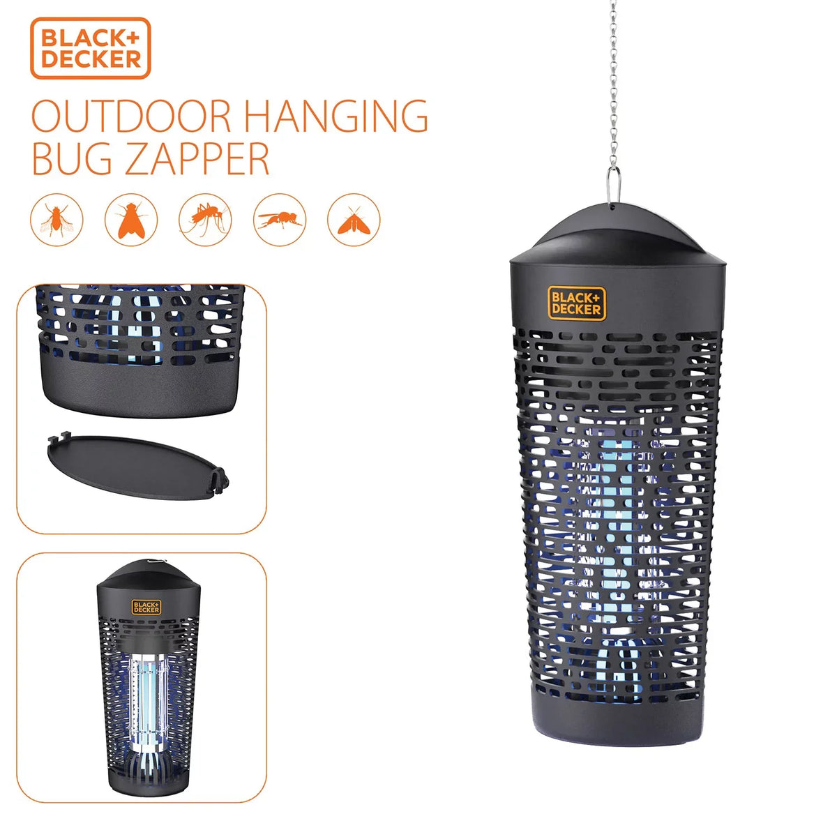 Hanging BDPC958 Outdoor Zapper (1/2 BLACK+DECKER Bug Acre)