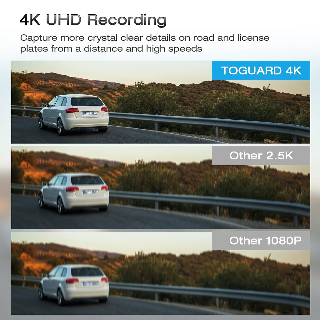 TOGUARD Mirror GPS 12" Monitoring, Rear Dash Touch Parking Cam, Camera, View Assist, Screen Rear Front 4K+1080P and Parking