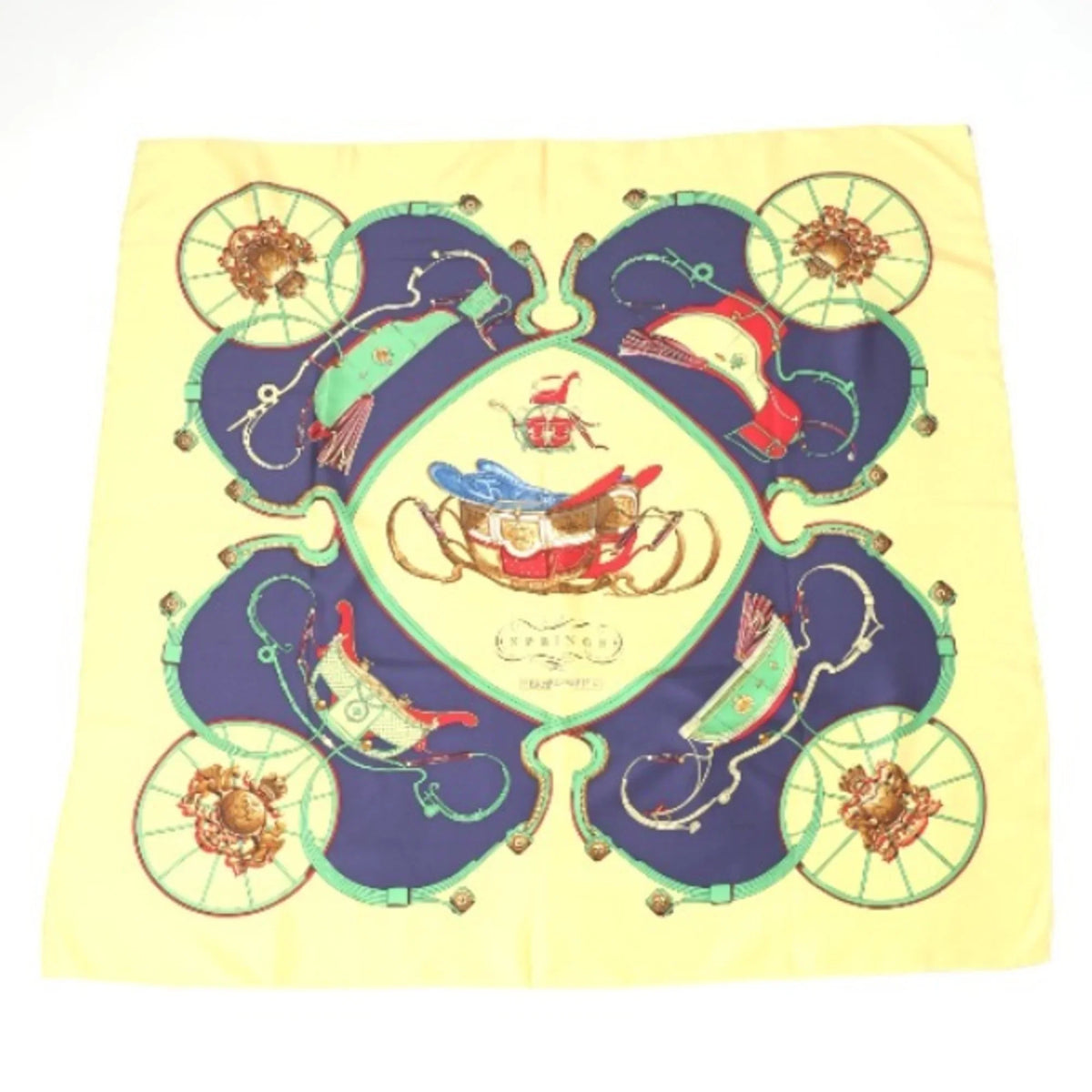 Hermes Carre90 (Good) Scarf Yellow HERMES Pre-Owned SPRINGS