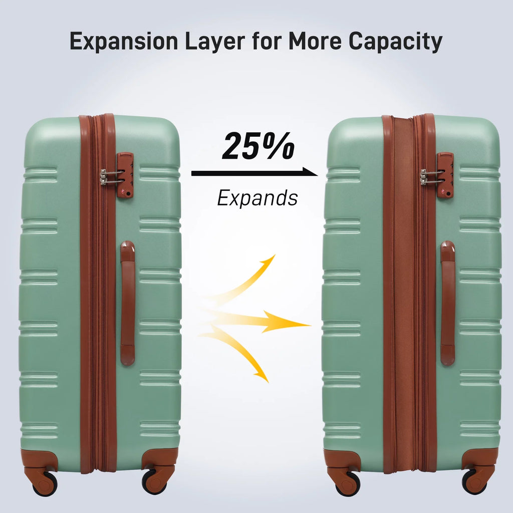 28" Lock with TSA Piece Available Spinner Suitcase 24" Luggage Crtynell 3 20" Hardside Set