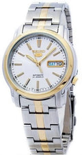 Steel Men's Two White Dial SNKL84 5 Stainless Tone Automatic Seiko Watch