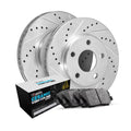 and R1 Concepts Rear Kit Rotors Brakes