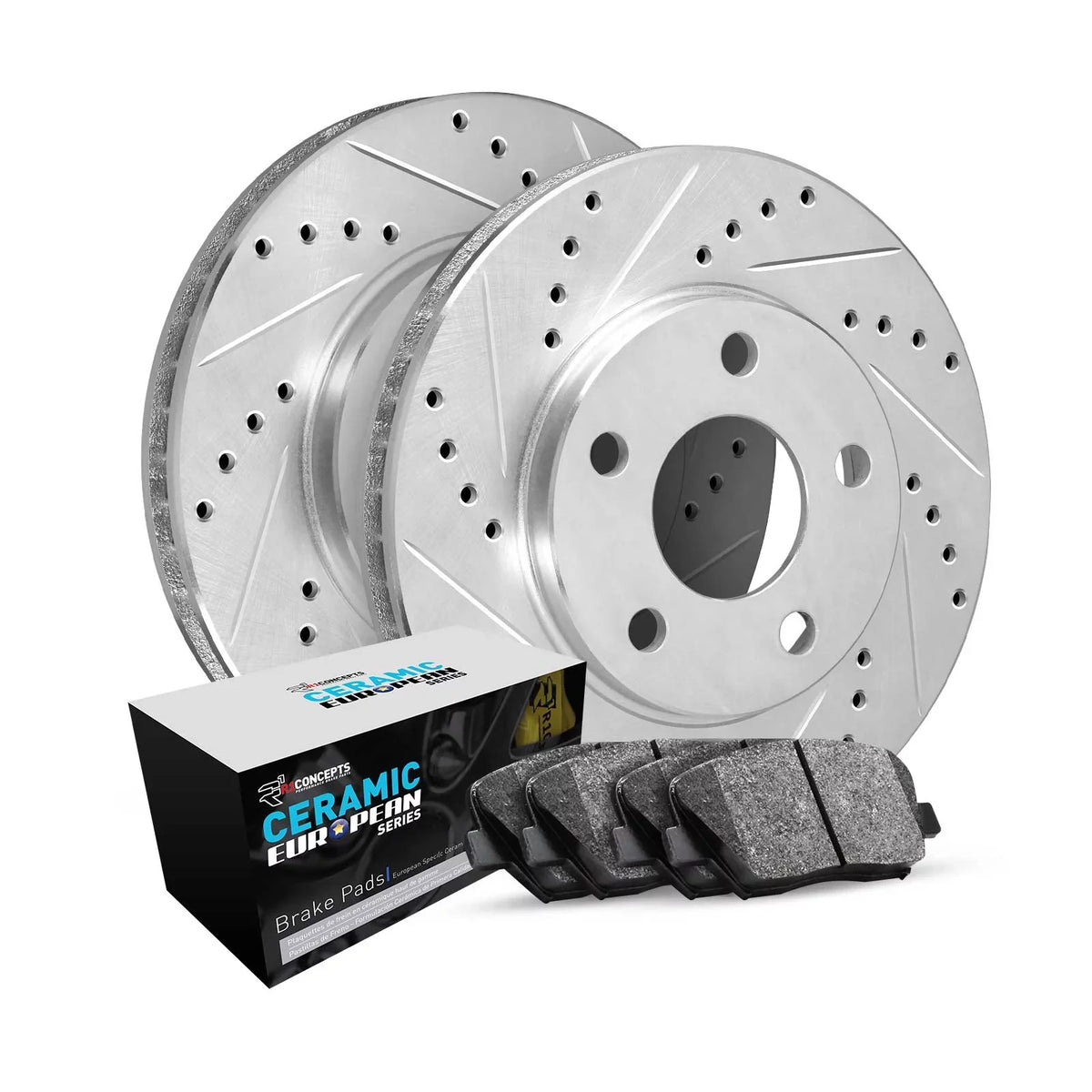 and R1 Concepts Rear Kit Rotors Brakes