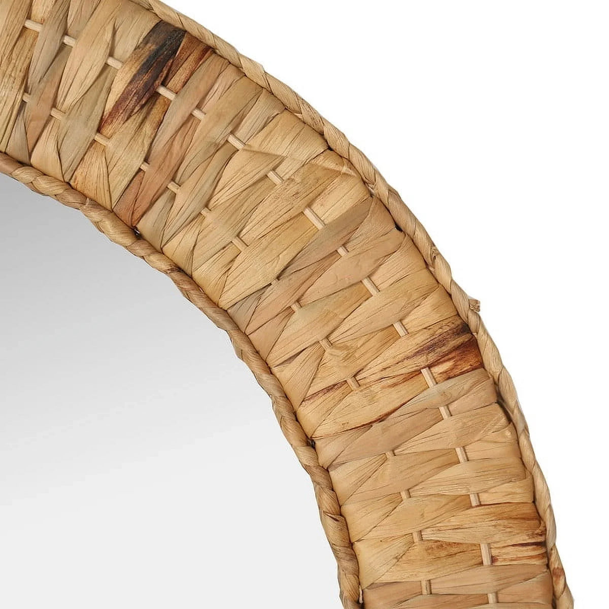 Mirror Oasis Boho Woven Oval Grass Rattan Wall