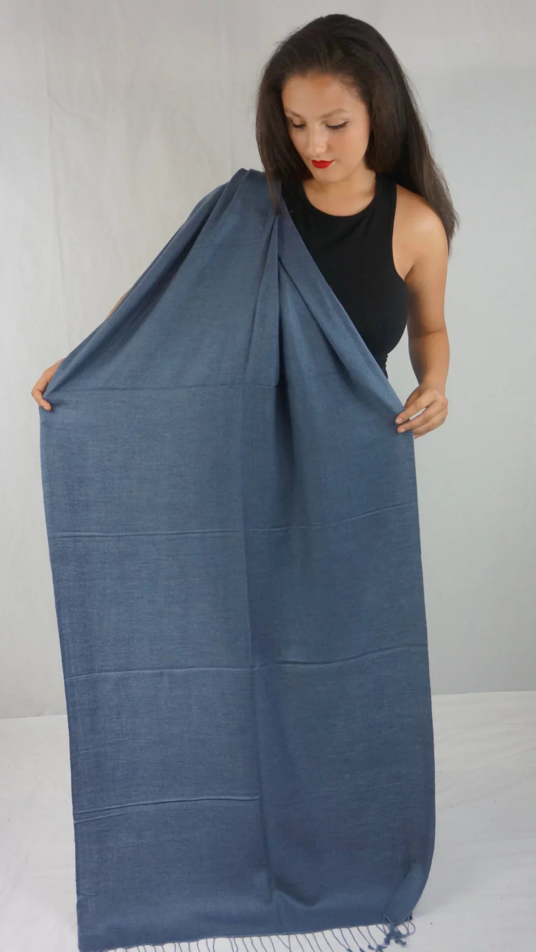 (Slate Shawl) Shawl/Shawls/Scarf/Scarves/Wrap/Stole/Muffler/Cape/Ruana/Blanket/Throw/Pashmina Shawl/Cashmere Grey Scarf/Wool/Silk Regular