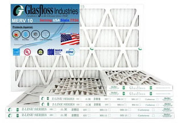 Pack 35.5x7/8 - 11.5 x Air Filter - Furnace 10 inch) (Actual Made USA - Glasfloss MERV of in 4 Size: - 12x36x1