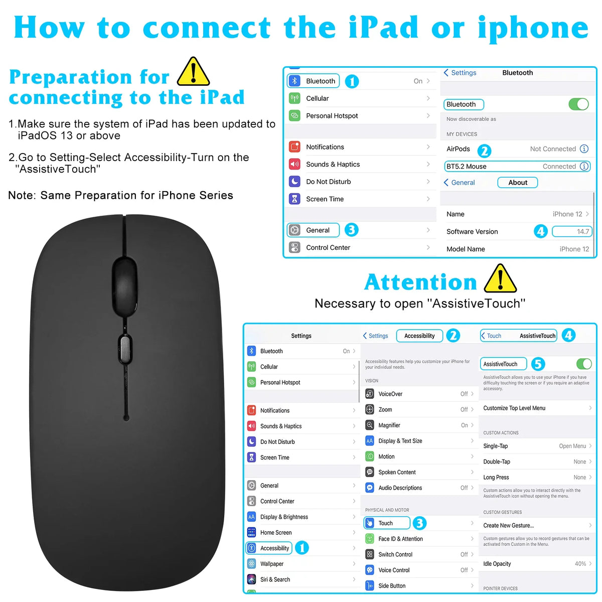 Bluetooth Mouse Slim and Mac/Tablet/iPad/PC/Laptop Mouse Black Pro Combo 5G - and Rechargeable Axon Keyboard Ergonomic Onyx ZTE Ultra Full-Size Keyboard Bluetooth and Enabled All 30 for