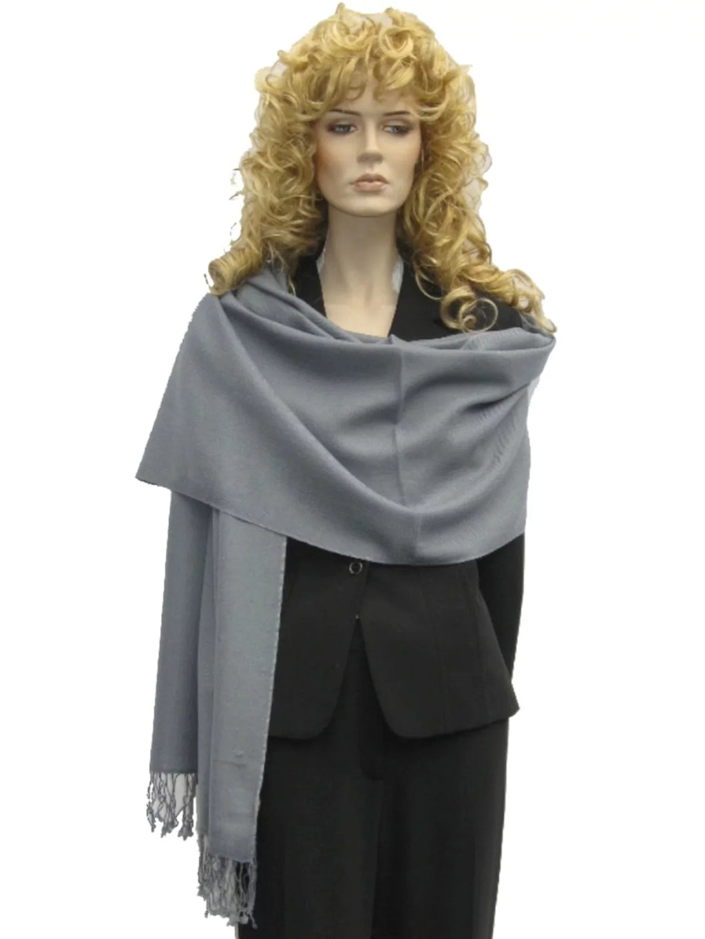 (Slate Shawl) Shawl/Shawls/Scarf/Scarves/Wrap/Stole/Muffler/Cape/Ruana/Blanket/Throw/Pashmina Shawl/Cashmere Grey Scarf/Wool/Silk Regular