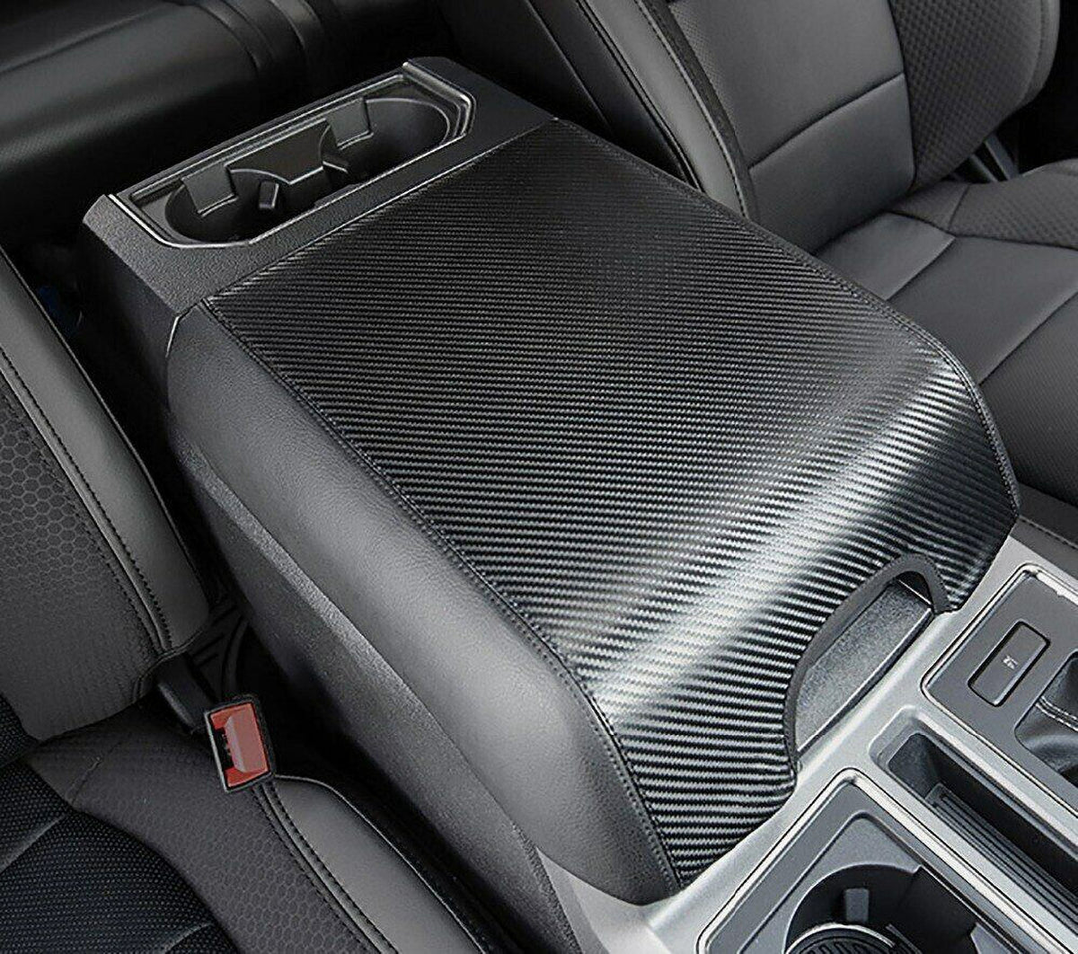 F150 Cover Leather Console Center Pad Protector Carbon Armrest Teledu