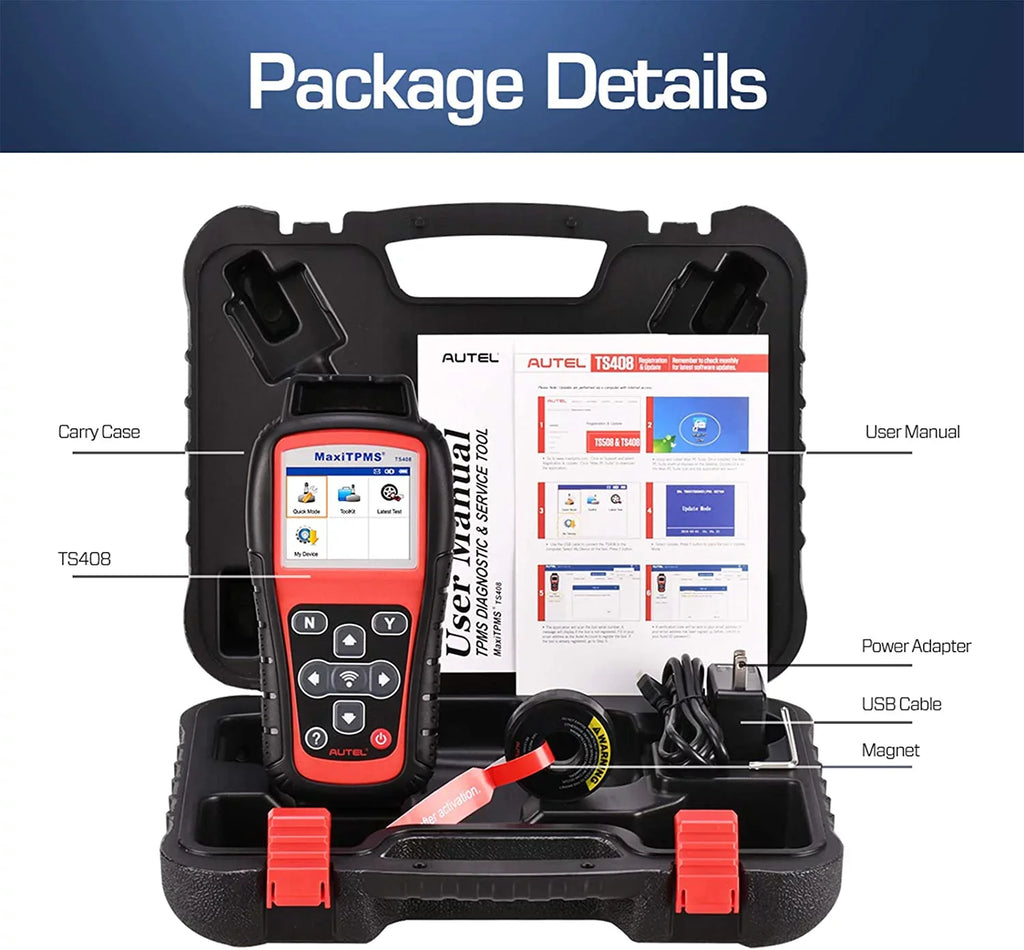 Tool Program, Reset, Key Relearn Fob TS408, Sensor Testing Autel TPMS Activation, TPMS