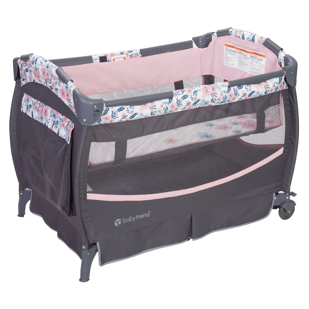 Playard Nursery Bag Center – Bluebell Pink Deluxe Trend Travel II with Baby