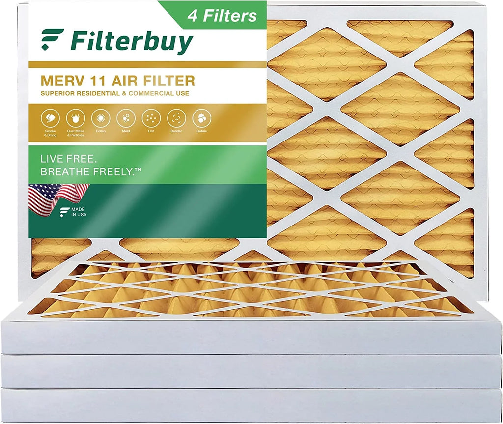 Filterbuy (4-Pack) Air AC HVAC Furnace Pleated MERV 11 16x36x2 Filters