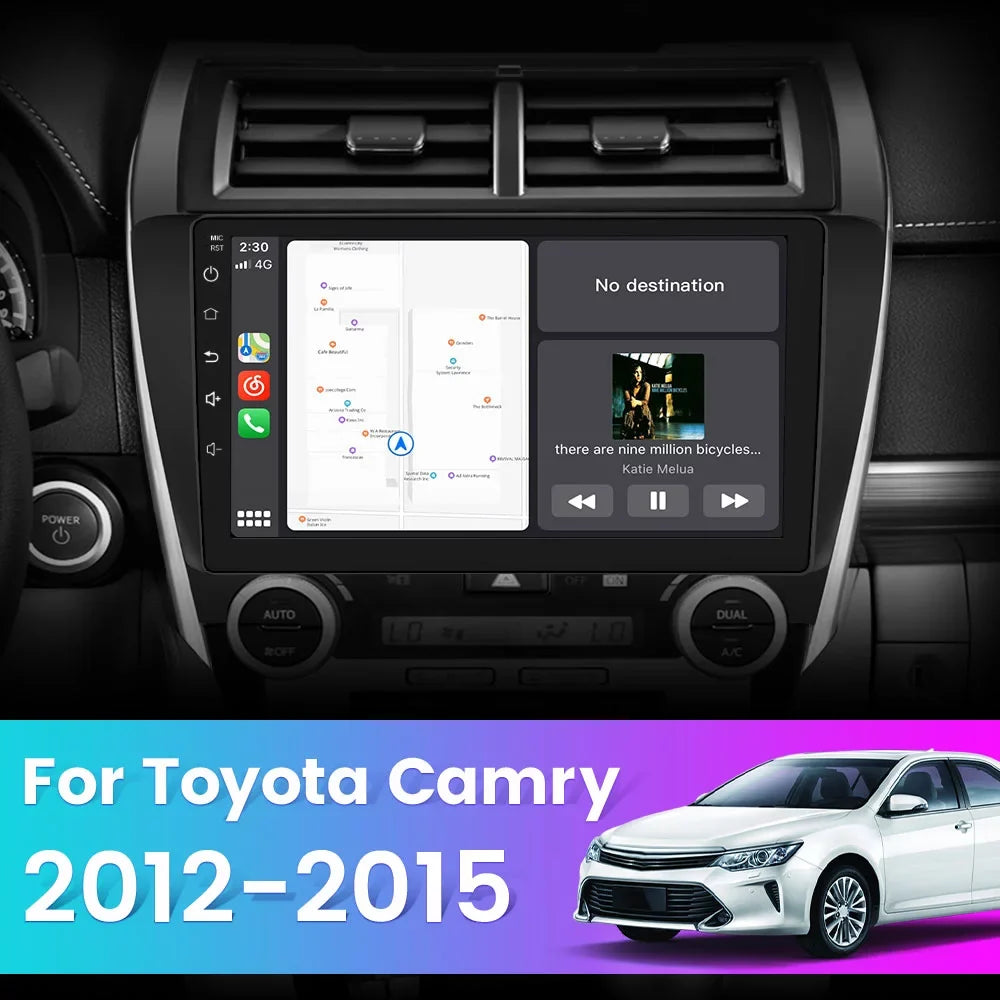 Carplay 10 2013 Camry Auto Car Android 2014, for inch SWC,Bluetooth,GPS Screen 2012 Navigation Support GPS/FM/Wifi/USB, Stereo Touch with Radio Compatible