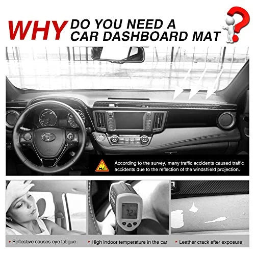 RAV4 Mat Cover Dash Nonslip Cartist Suede Sunshade Mat Protector No for Dashboard Glare 2013-2018 Dash