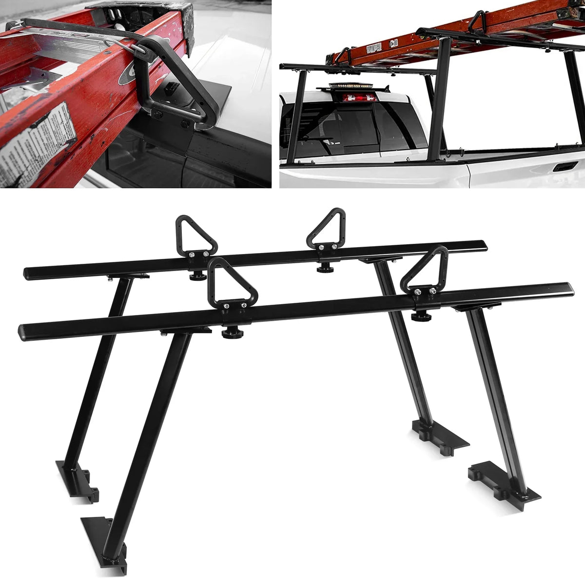 Aluminum Black Ladder Racks, Racks Truck Ladder Surfboard Truck Capacity Bed Kayak Universal (No-Drilling Required) Lumber for 1,000lbs Cargo BoardRoad Pickup