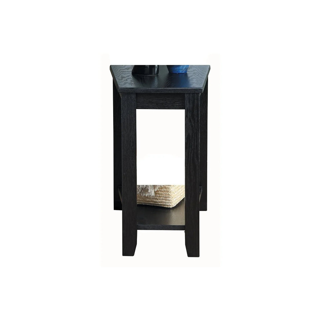 Black Bottom a Side Benzara Wood Table With Chair Shelf, Wedged