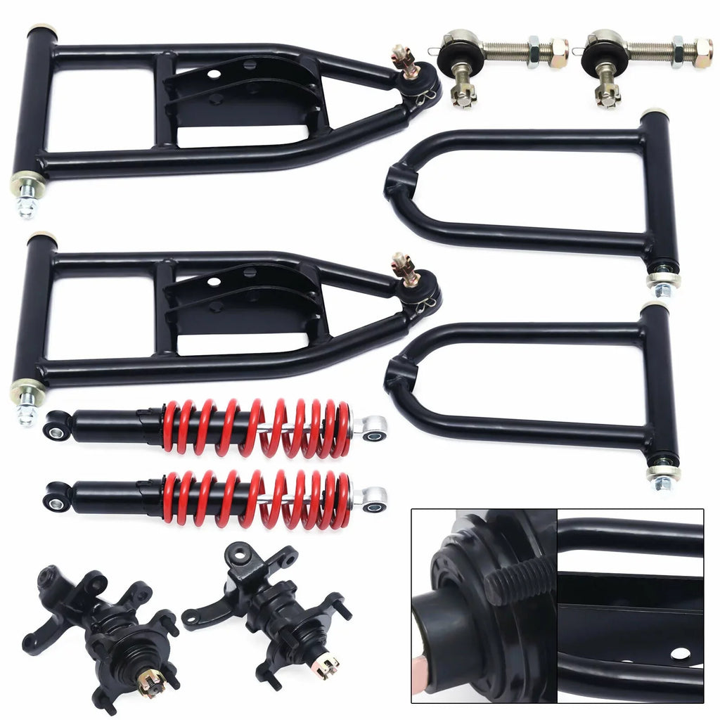 Bike ATV ATV/Go Swingarm Kart Upper/Lower Quad Knuckle A-Arm Steering Spindle Front Go Suspension Kit Upper&Lower For Buggy Swingarm Assembly Suspension Arm Kart For Swing Upper/Lower Arm