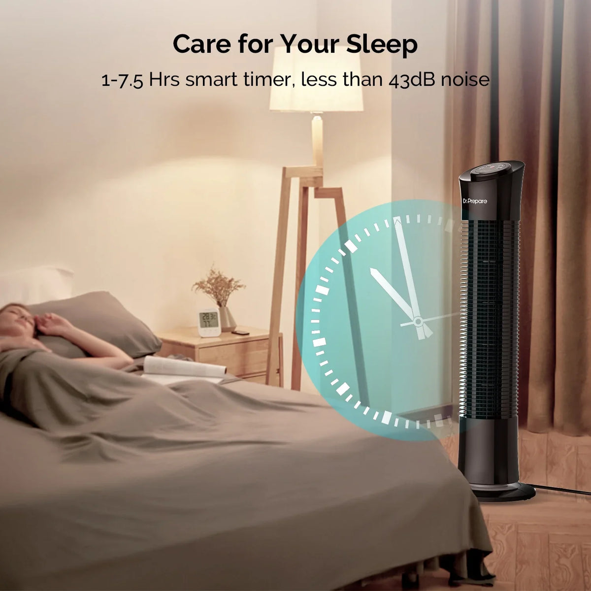 Fans Oscillation Prepare Floor Speeds/7.5h w/Remote/3 for Tower 30’’ Home/Office Dr. Fan，Portable Stand Timer