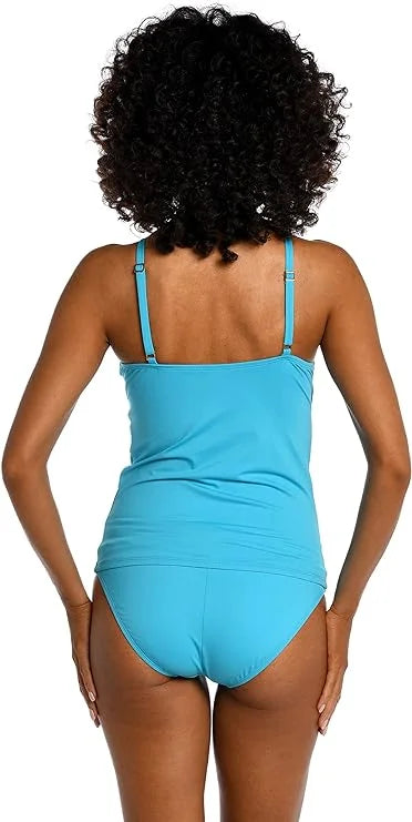 Tankini Goddess La Top High Island Women's Keyhole Swimsuit Blanca Neck