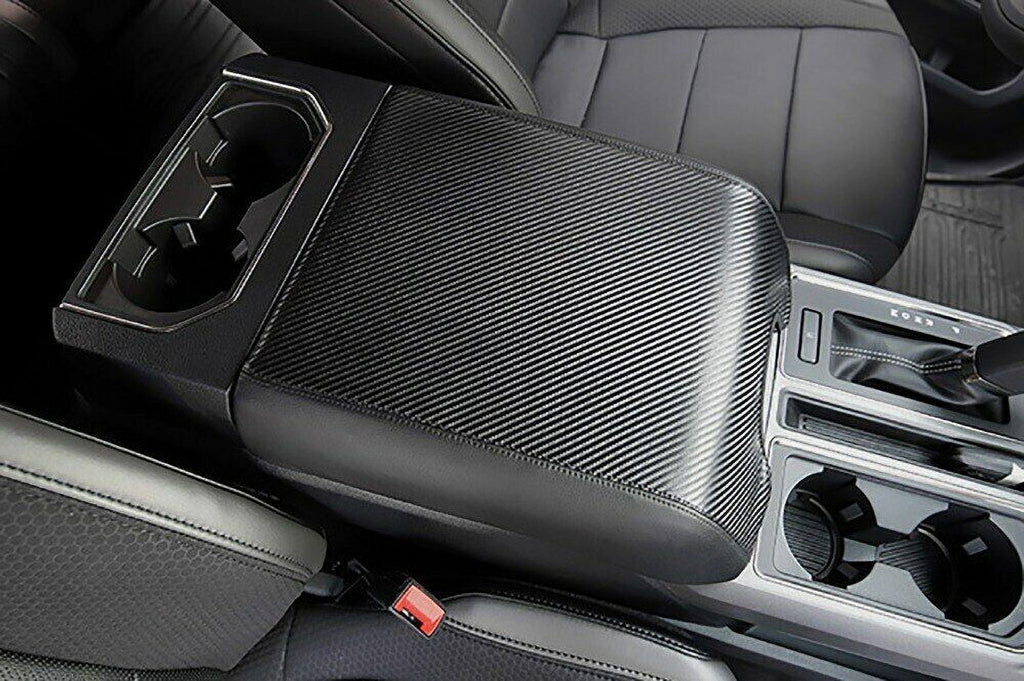 F150 Cover Leather Console Center Pad Protector Carbon Armrest Teledu