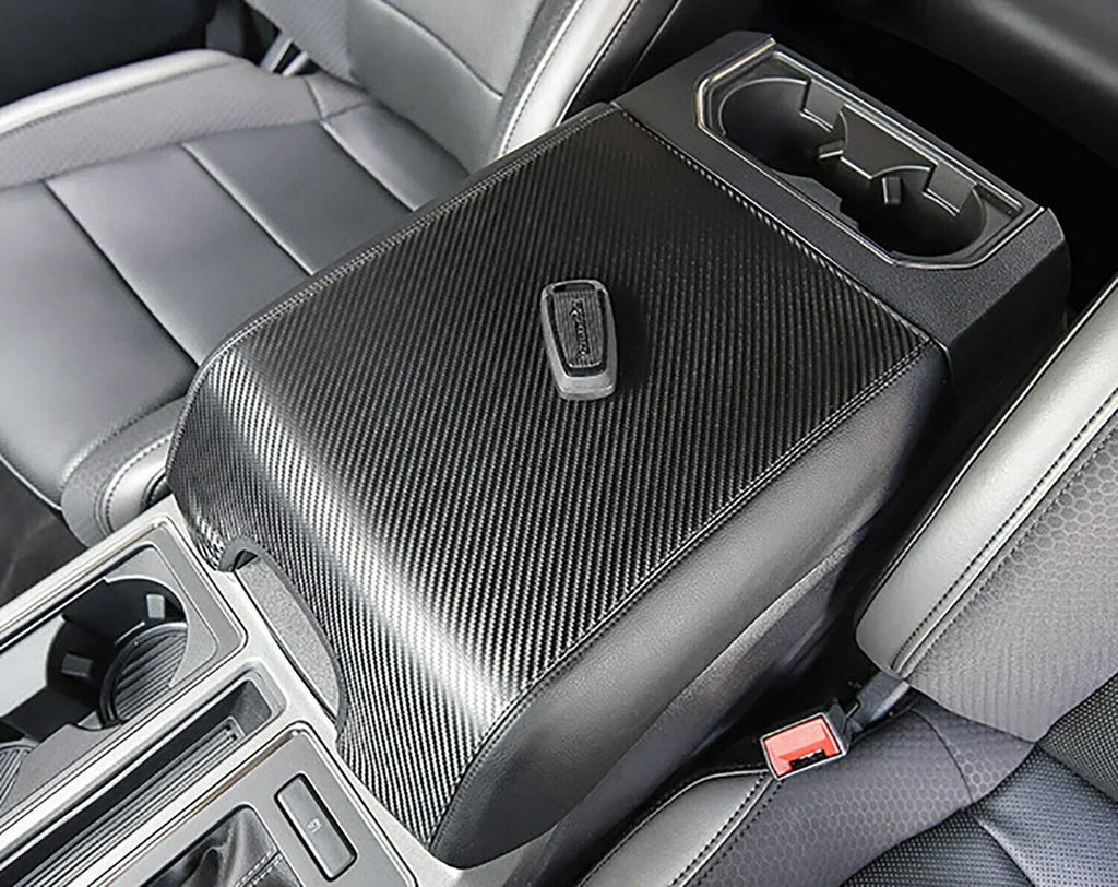 F150 Cover Leather Console Center Pad Protector Carbon Armrest Teledu