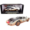 by #98 (Dirty Diecast Collectibles 1/18 Race MK Version) Car Black Hood Shelby White GT-40 with Model After II 1966