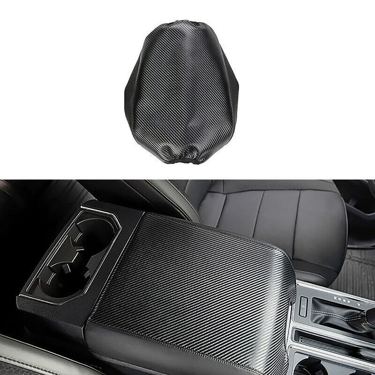 F150 Cover Leather Console Center Pad Protector Carbon Armrest Teledu