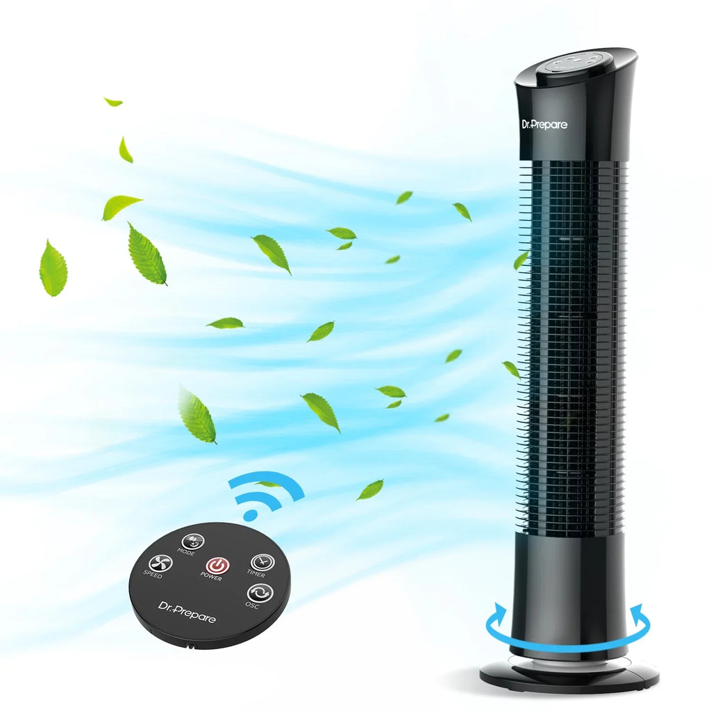Fans Oscillation Prepare Floor Speeds/7.5h w/Remote/3 for Tower 30’’ Home/Office Dr. Fan，Portable Stand Timer