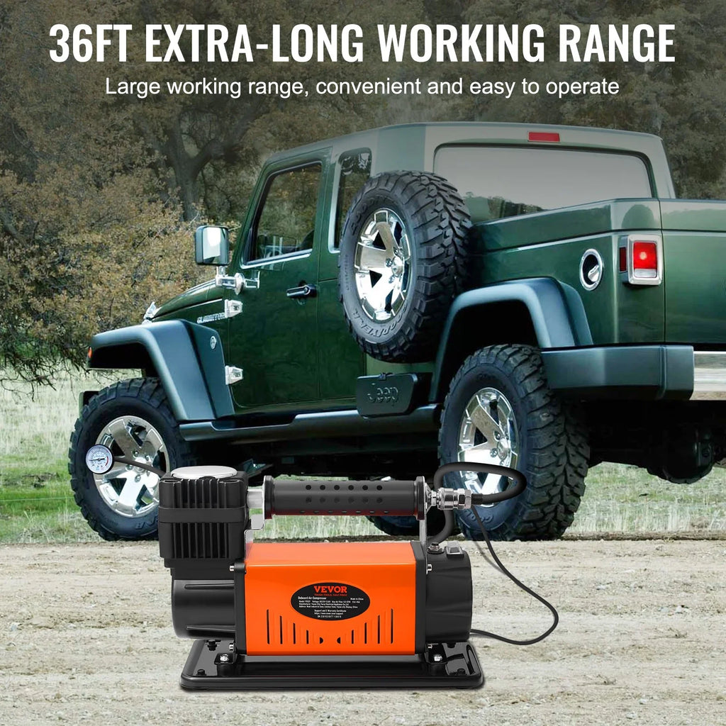 150PSI 12V 6CFM VEVOR Universal, Air High On-Board Compressor, Performance